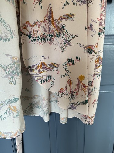 PS By Paul Smith Mountaineering Print Soft Pink Wrap Dress Size M - Picture 8 of 14
