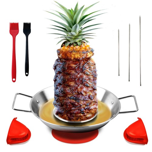 Al Pastor Skewer for Grill:Stainless Steel Vertical Stand, Brazilian Spit Sta...