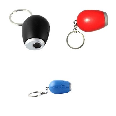 Mini Projector LED Digital Clock Keychain Flashlight Portable Projection with