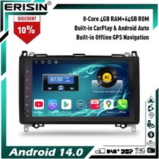 9" 4+64GB Android 14 Autoradio DAB+ Mercedes A/B Klasse W169 W245 Sprinter Viano