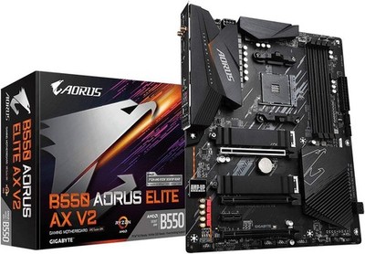 GIGABYTE B550 AORUS Elite AX V2 Mainboard   AMD Ryzen 5000 CPUs, 12+2 Phasen