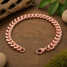 Pure Copper Cuban Link Bracelet, 12mm Chain Bracelet, Multiple SizesPure Copper