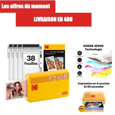KODAK Mini 2 Imprimante Photo Portable 5x7,6cm Bluetooth Jaune - Photo 1/4