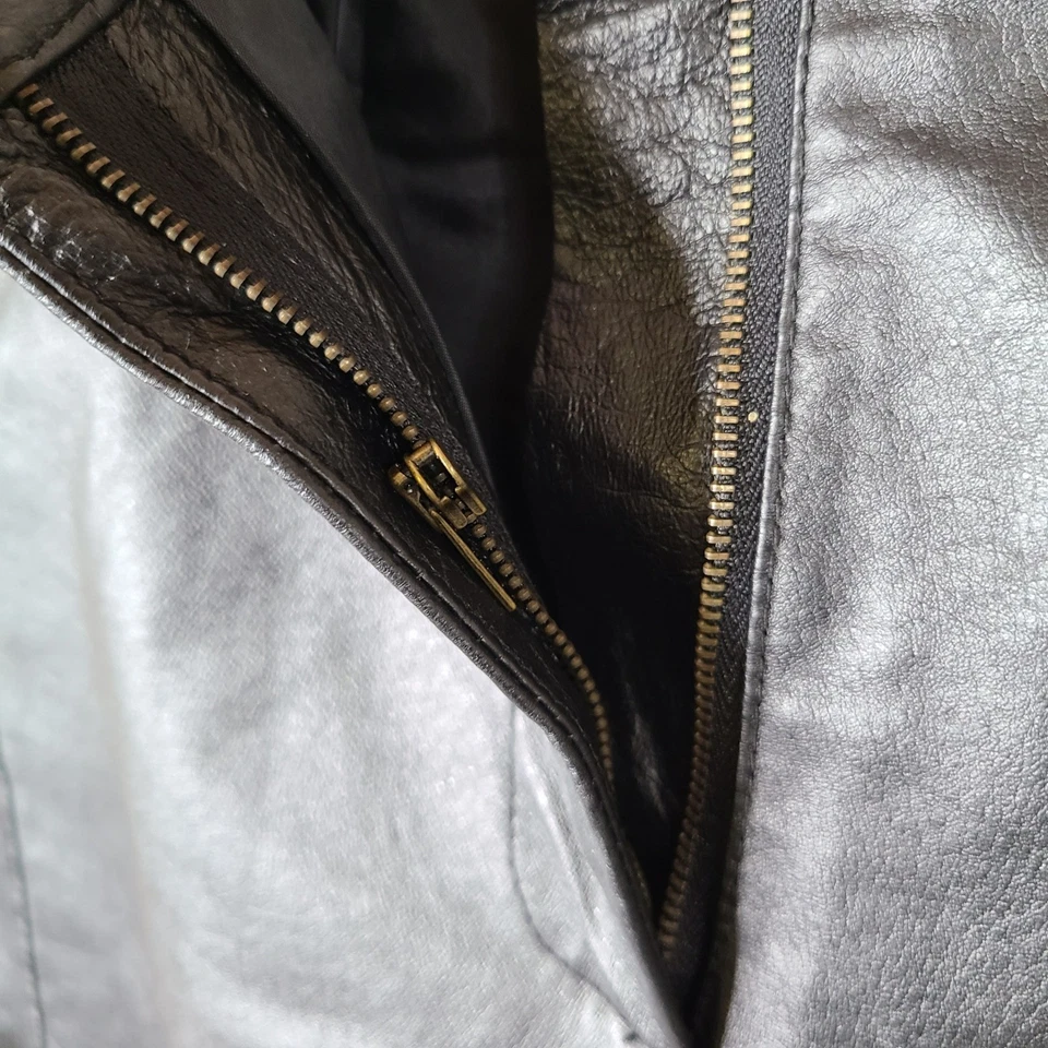 Pantalones Chadwicks Vintage Mujer 8 Cuero Negro Cintura Alta Pierna Recta Forrados Foto 4 de 4