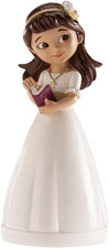 315107 - Figura Decorativa per Torta, Comunione Bambina Con Coroncina, Multicolo