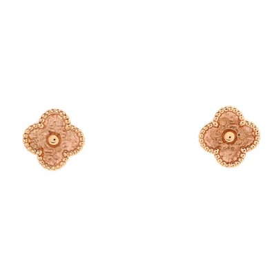 Van Cleef & Arpels Sweet Alhambra Stud Earrings 18K Rose Gold