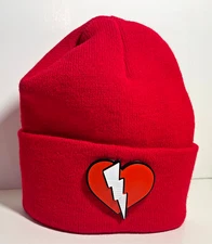 Mayhuez Brand  "Litty Heart"  3d Logo Red  Skully Hat  (Beanie)  NYC