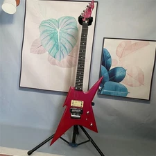 Rose Red Ironbird Electric Guitar 6 Strings Solid Body H Pickup Chrome Hardware