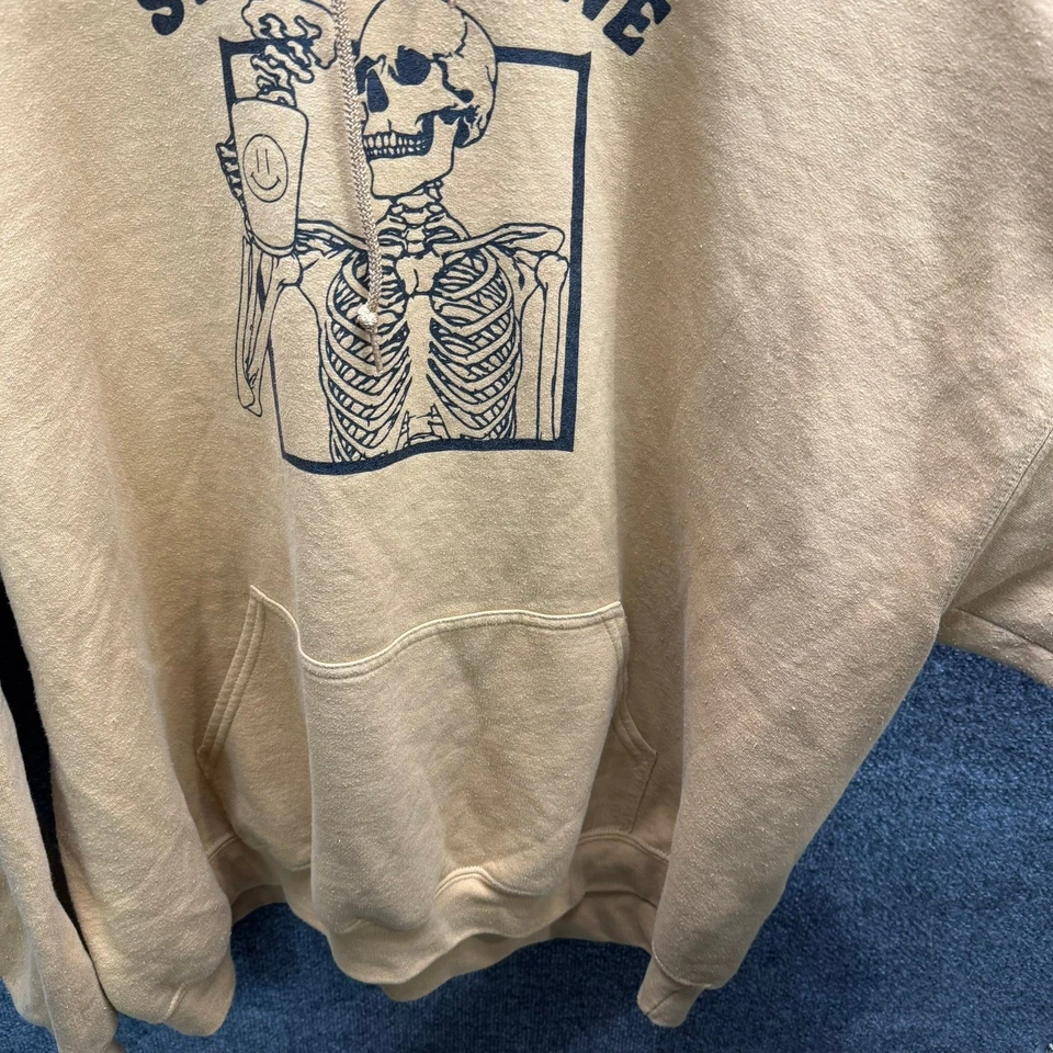 Sudadera con Capucha Gildan Para Hombre Talla 3XL Amarillo Mostaza Esqueleto Café Gráfico Sudadera Foto 2 de 4