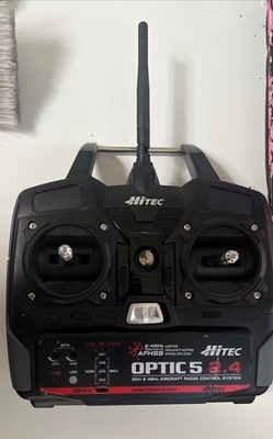 Hitec Optic 5 2.4GHz 5-Channel Aircraft RC Radio Transmitter - Tested & Working!