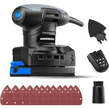 1.4-Amp Multi-Function Detail Sander with 12pcs Sandpaper Dust Collection System