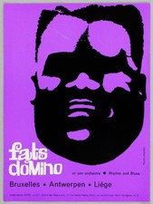FATS DOMINO – rare vintage original Brussels 1962 concert handbill