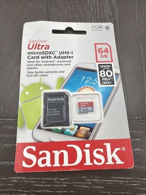 SanDisk Ultra 64GB Micro SD Card Class 10 Full HD Ideal for Android Devices