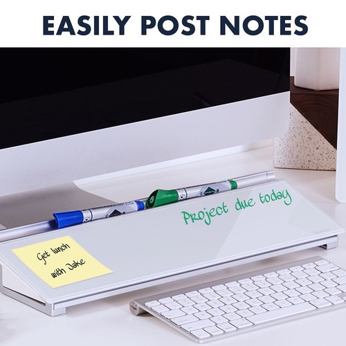Quartet Glass Dry Erase Desktop Computer Pad 18 x 6 White GDP186 - Picture 5 of 9