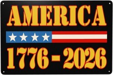 1776 2026 Signs 4th July Patriotic 250th Anniversary Tin Metal Signs Home D cor