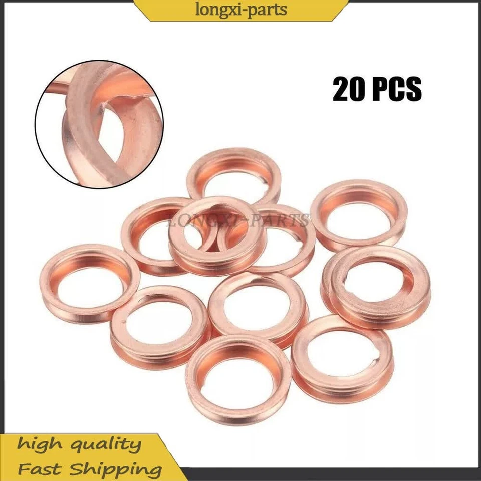 Junta de arandela de aplastamiento de tapón de drenaje de aceite de metal 20X 11026-JA00A para Nissan Infiniti Foto 4 de 4