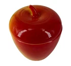 Vintage Hazel Atlas Milk Glass Apple Shaped Jelly Jar 4-3/4" high (EL)