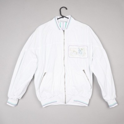 Adidas Originals Jacke Herren klein weiß Bomber Trefoil Baumwolle Vintage 80er