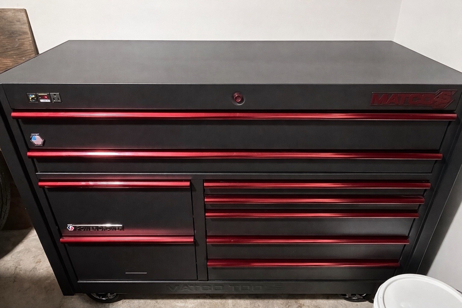 Matco Single Drawer Riser Matco Power Drawer Tool Cabinet, 10 Drawers, Wheels, Black Red Metal ...