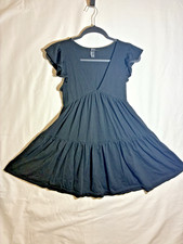 CUTE Forever 21 Black Babydoll dress Small Boho Casual Date night