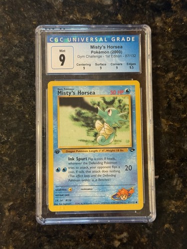 Misty's Horsea (1st Edition) graded CGC 9 for sale on eBay