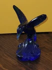 Fenton 4.5" Cobalt Hummingbird art glass figurine