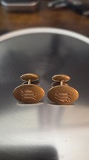 VINTAGE 14K SOLID GOLD CUFFLINKS CUFF LINKS ENGRAVED M 5.7G