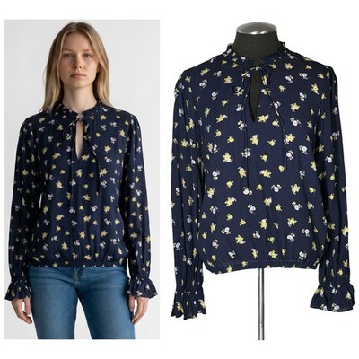 Cece   Floral Long Sleeve Keyhole Long Sleeve Top   Macy s - Small