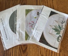 Set Of 3 Embroidery DIY Kits Stitch Floral Design NEW 