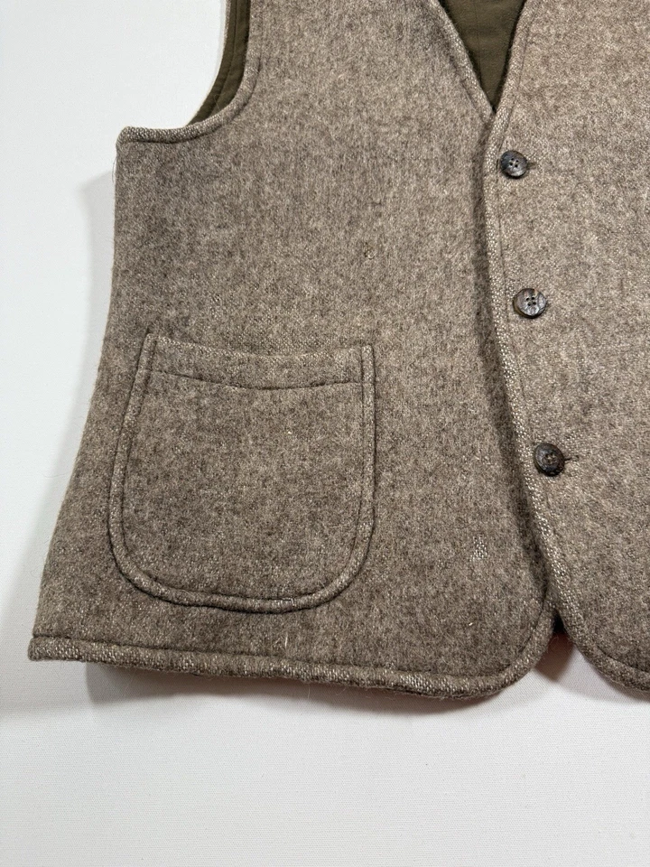Vintage Orvis Vest Mens XL Brown Wool Cotton Tweed Western Hunting Ecuador 90s - Image 2 of 4