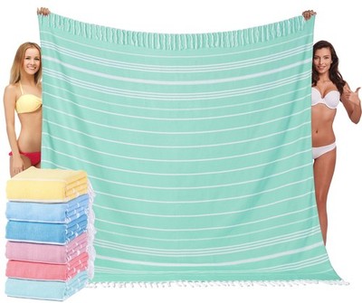 Widdonen Giant Turkish Beach Towel Blanket 85x75 Cotton XXL Extra Large Overs...