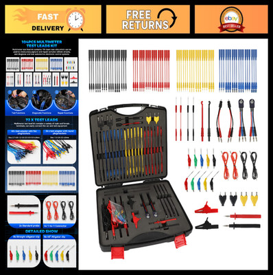 104PCS Automotive Circuit Test Leads Kit - Multimeter Probes, Heavy Duty Connect