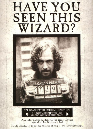 2004 Harry Potter Sirius Black Have You Seen This Wizard Poster 11 x 15.25