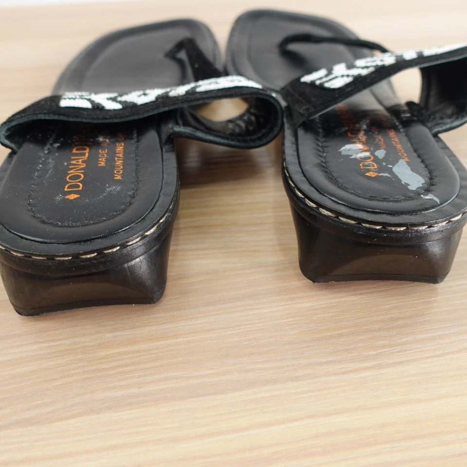 Zapatos Tanga Negros Mujer 8 Charol Sandalia Cuentas DONALD J PLINER ITALIA Foto 3 de 4