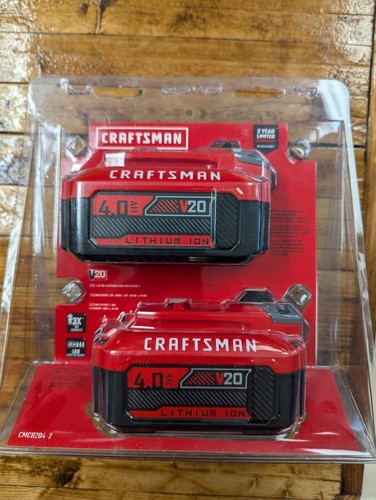 NEW-Craftsman CMCB204-2 20V 4.0AH Lithium Ion Battery - 2 Piece