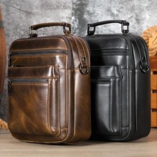 Herren Schultertasche Crossbody Vintage Leder Tasche Tablet Reisetasche