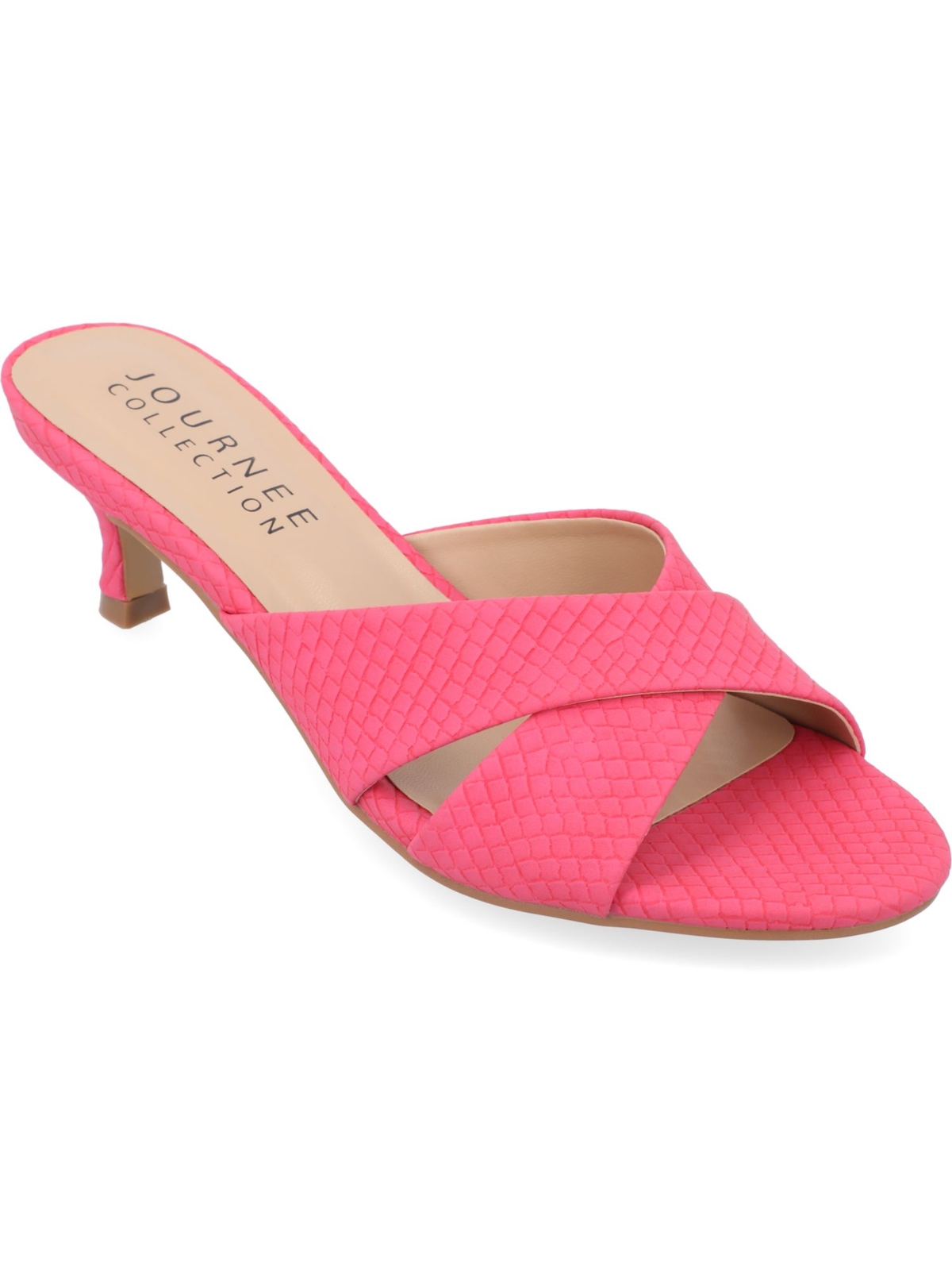 Женские розовые босоножки-слипоны Berkly на каблуке-змейке из коллекции JOURNEE 7,5