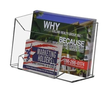 Countertop Postcard Holder with Business Card Attachment Display Stand Qty 2