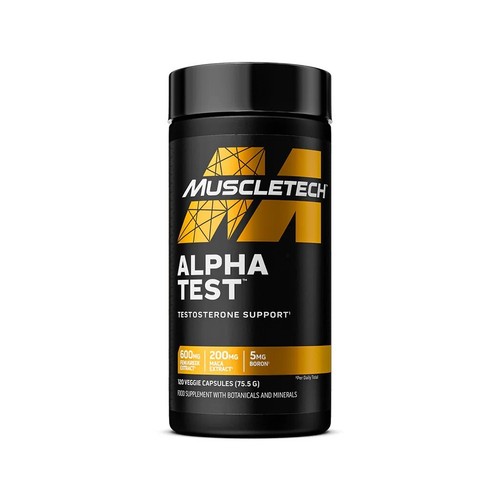 MuscleTech AlphaTest Testosterone Booster Food Supplement For Men 120 Capsules