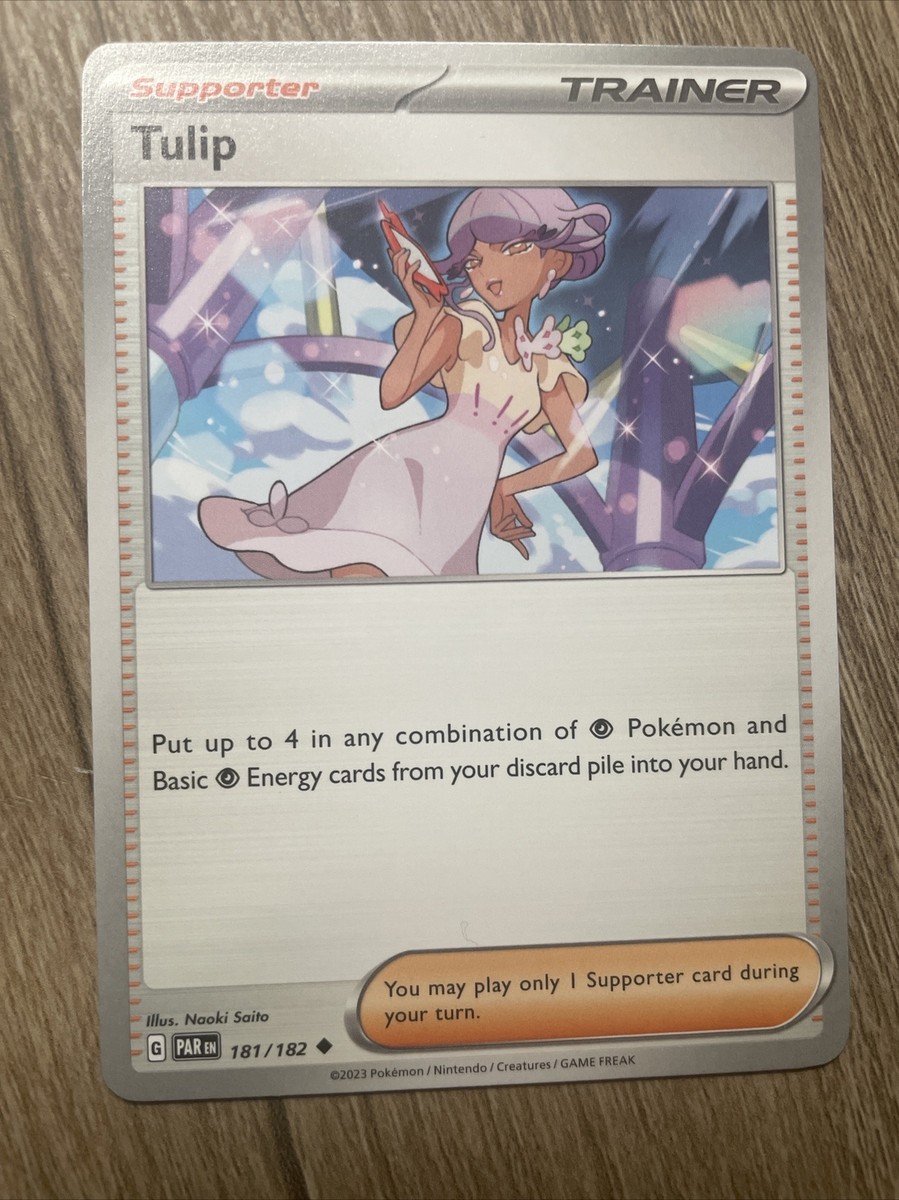 Tulip 181/182 Trainer SV Paradox Rift Pokemon TCG Card + Cardsaver