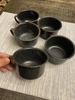 VTG Ceramic Enameled Tin Camping Cup, Black Speckled, 2" with 4" diameter Lot 5 — photo 5