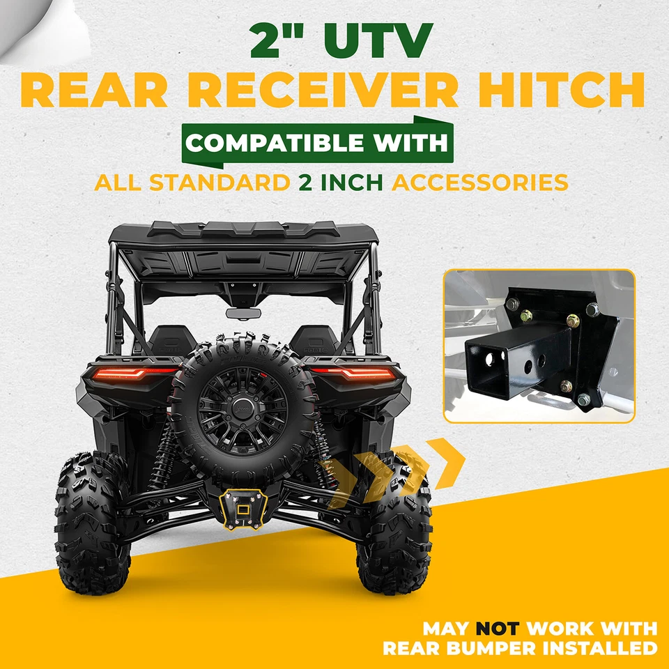Rear 2" Receiver Hitch for 15-22 Polaris RZR 1000 XP / 1000 XP 4  US Stock - Image 4 of 4
