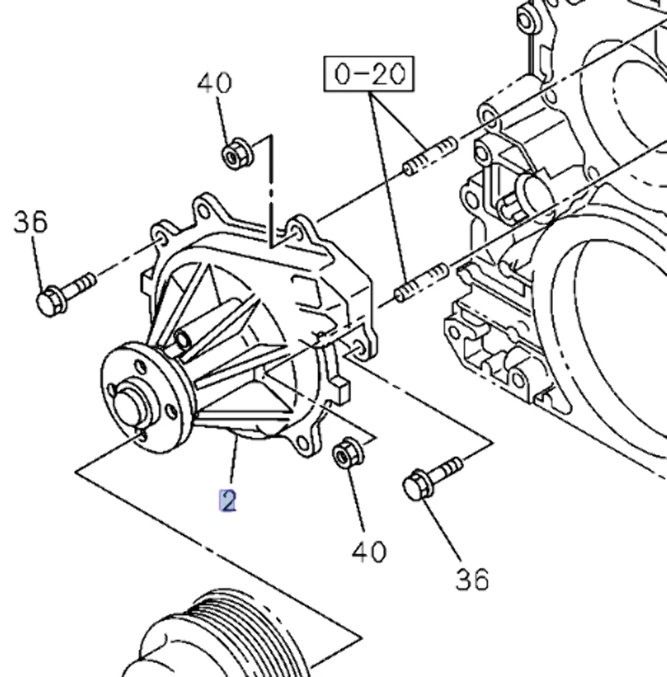 Bomba de agua para ISUZU NPR NPR-HD NQR 4HF1 4.3L 4HG1T 4.6L 4HE1 4.8L 98-04 Foto 2 de 4
