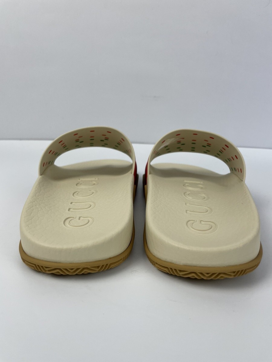 Gucci 655461 Interlocking GG Red White Green Slide Sandals