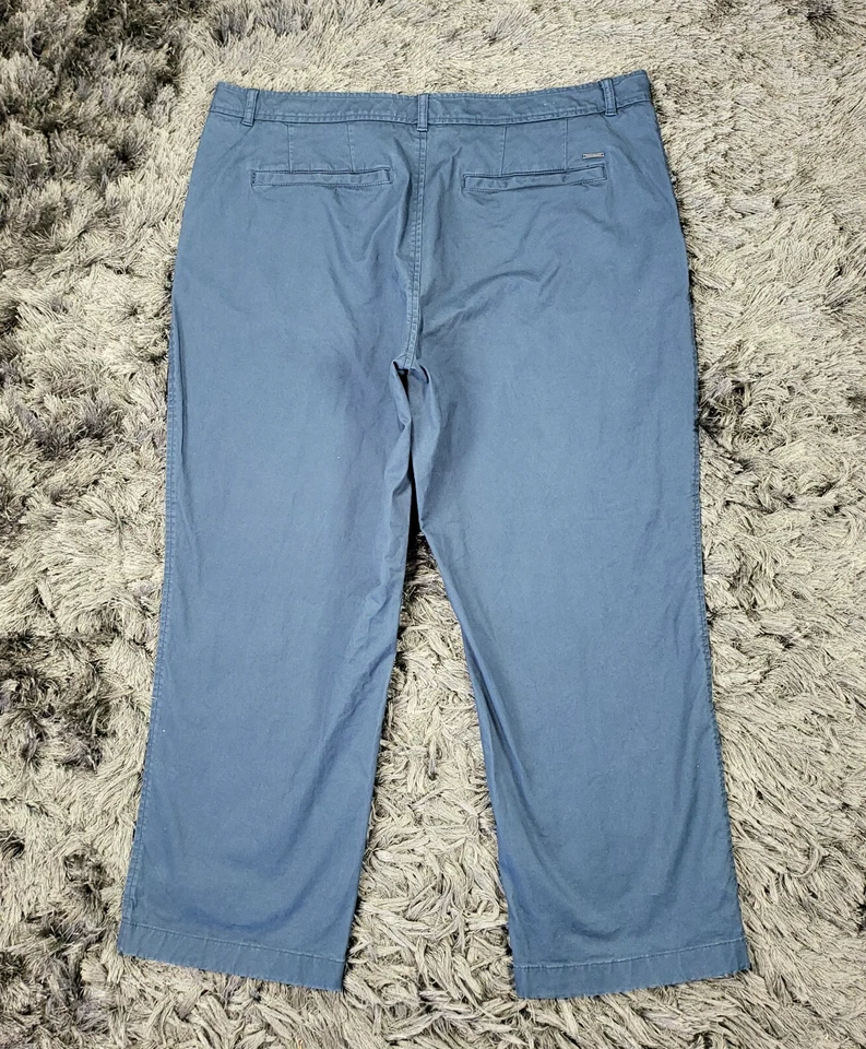 L.L. Pantalones Bean Mujer 16 Azul Algodón Tiro Alto Calce Favorito Pierna Recta Cremallera Foto 3 de 4