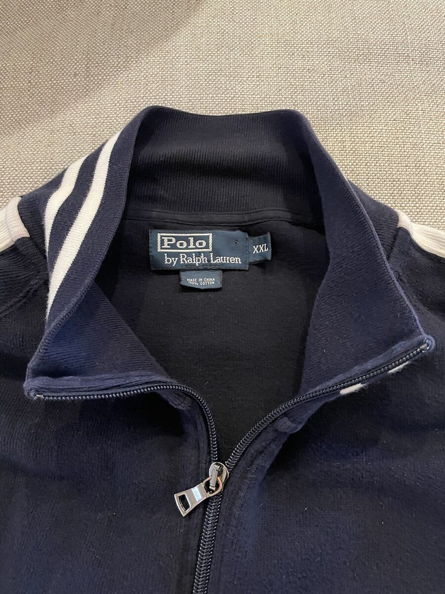 Polo Ralph Lauren Vintage Lo Sleeve Stripe Full Zip Navy Polo Ralph Lauren Vintage Lo Sleeve Stripe Full Zip Navy