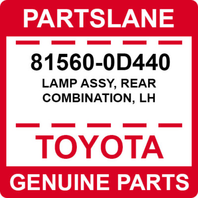 81560-0D440 Toyota OEM Genuine LAMP ASSY, REAR COMBINATION, LH