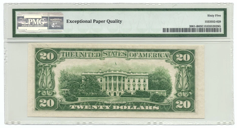 U.S. 1950-B $20 FEDERAL RESERVE NOTE. NEW YORK. FR#2061-B (BB BLOCK). PMG-65EPQ. - Image 2 of 2