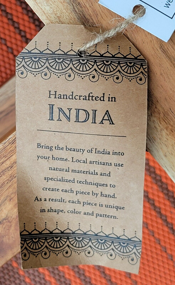 NEW Homesense Wooden Plant Stand Side Lamp Table Handcrafted In India