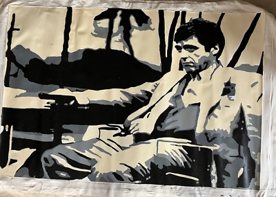 Großes Original Pop Art Acryl Gemälde Al Pacino - Scarface 118 cm x 79 cm